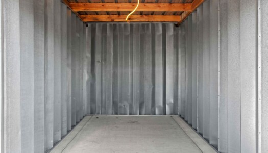 inside a drive-up storage unit at AA Access Storage in Clearfield, UT