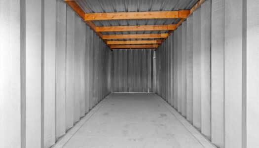 inside a drive-up storage unit at AA Access Storage in Clearfield, UT